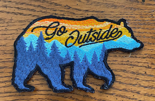 Go Outside Custom Embroidered Patch Accessory Embellishment