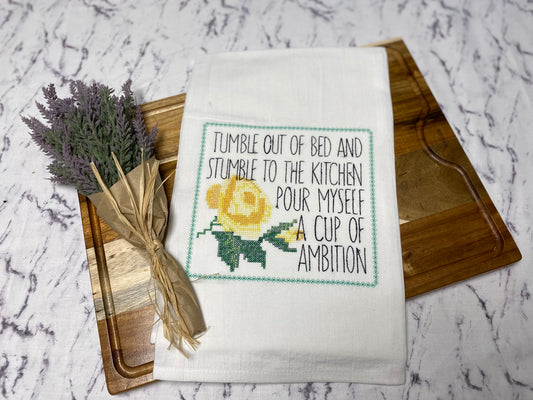 Stumble out of Bed Cotton Dish Towel - 28 X 28