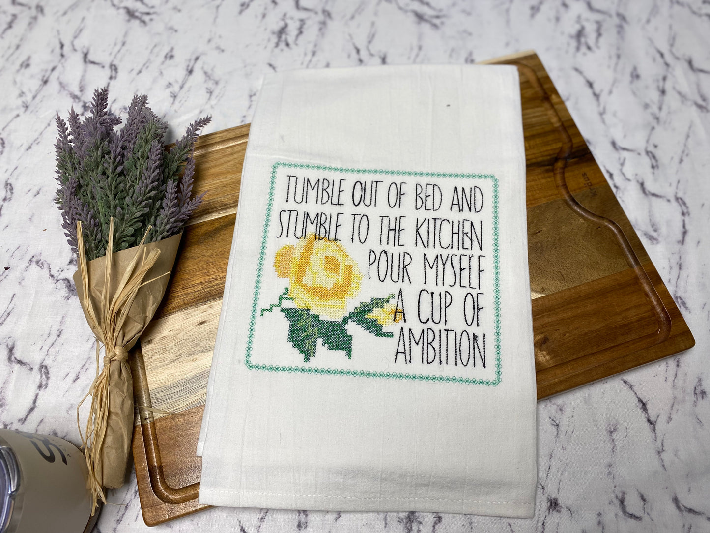 Stumble out of Bed Cotton Dish Towel - 28 X 28