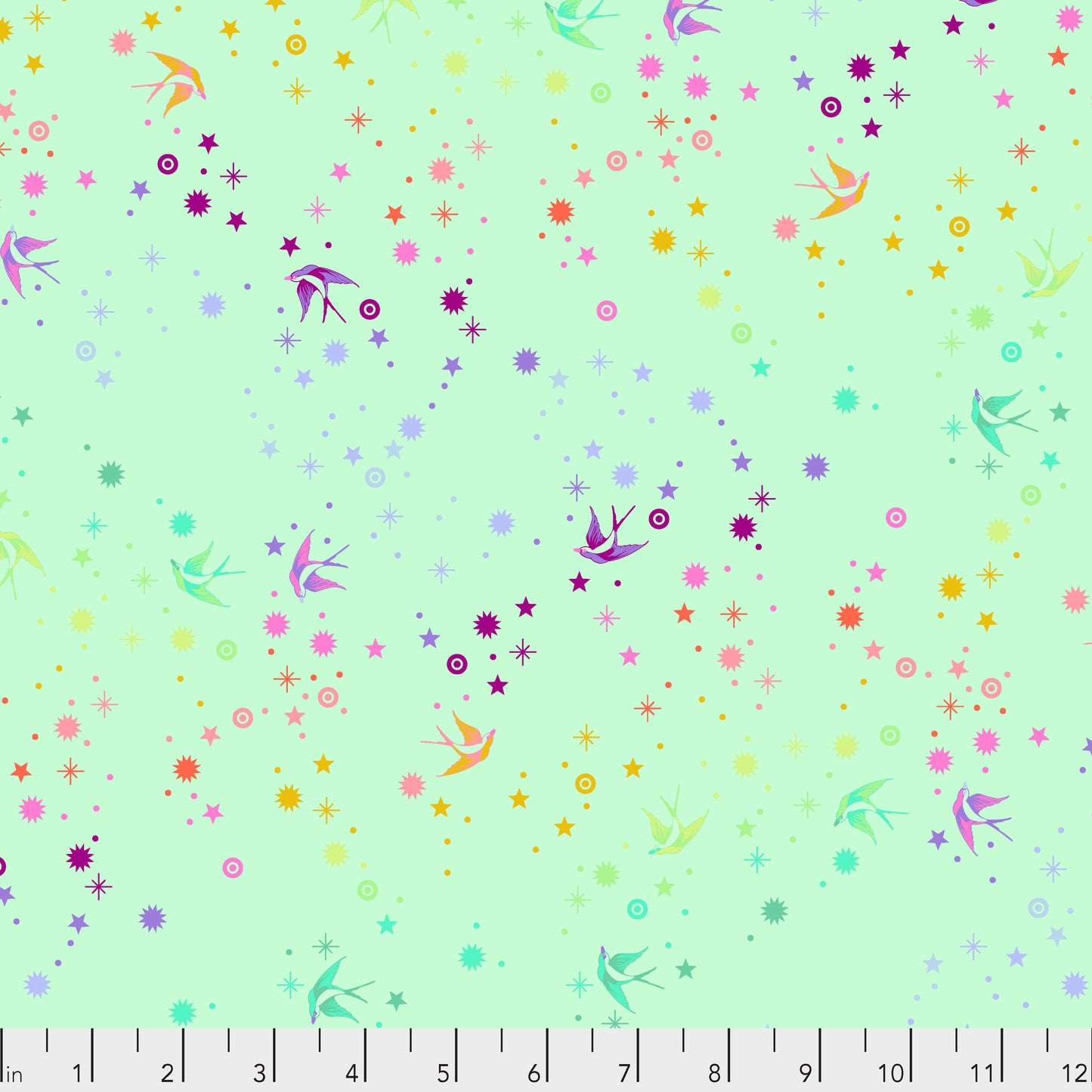 Tula Pink Fairy Dust Mint True Colors Cotton Quilting Fabric by the Half Yard