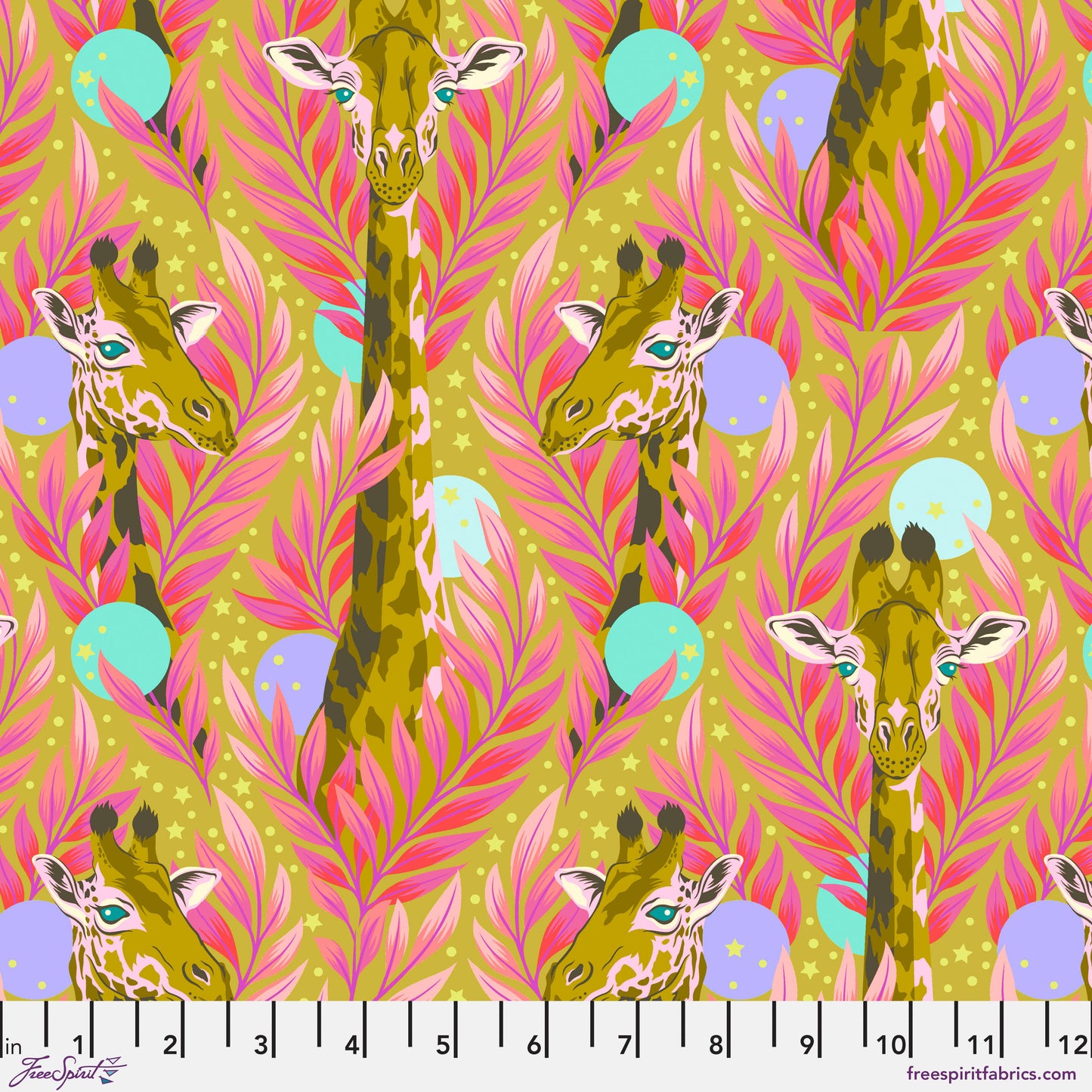 Tula Pink Everglow Neck For Days in Moonbeam Cotton Quilting Fabric by the Half Yard
