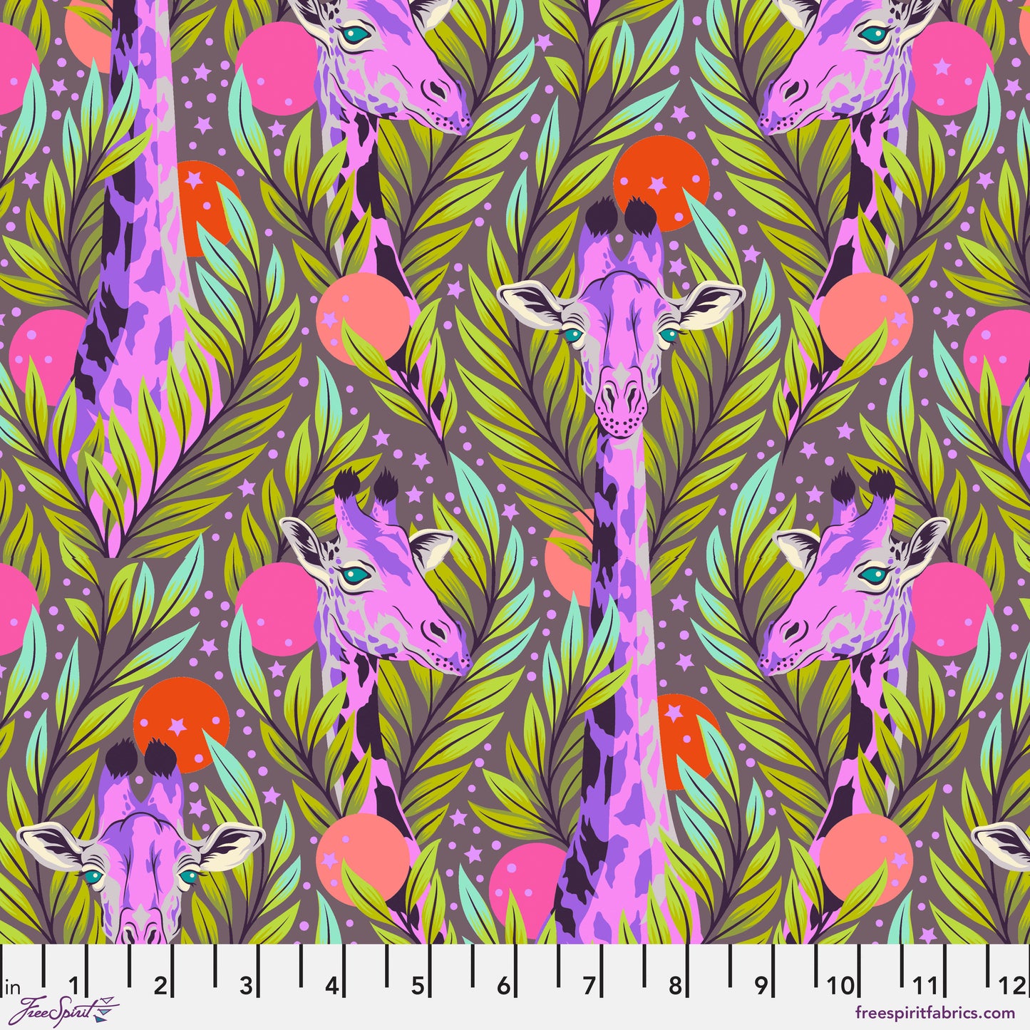 Tula Pink Everglow Neck For Days in Mystic Cotton Quilting Fabric by the Half Yard