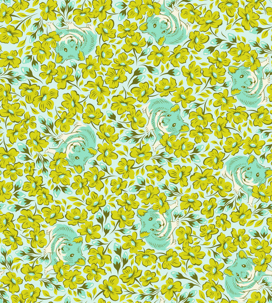 Tula Pink Besties Chubby Cheeks in Clover Cotton Quilting Fabric by the Half Yard