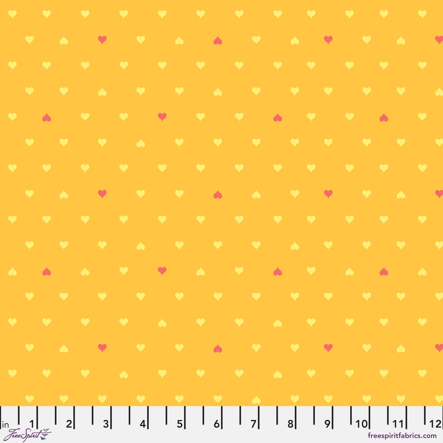Tula Pink Besties Unconditional Love in Buttercup Cotton Quilting Fabric by the Half Yard