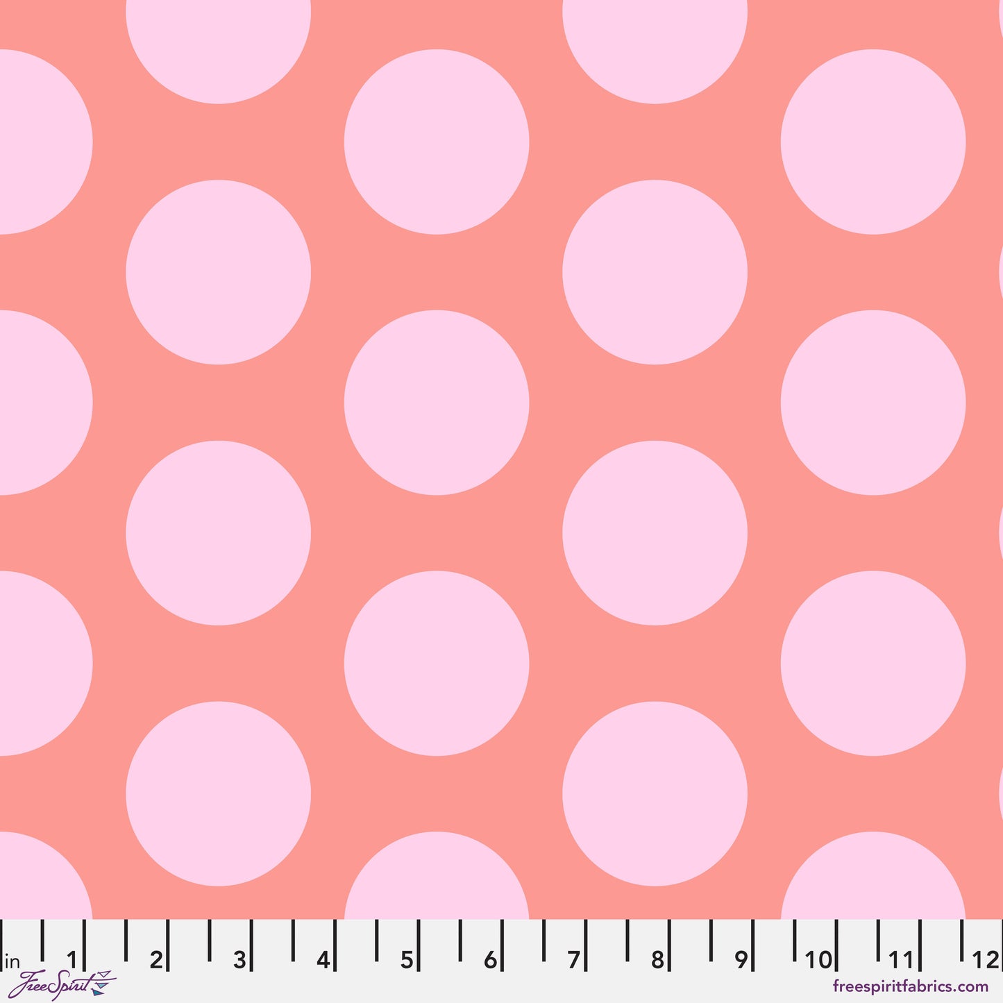 Tula Pink Roar Dinosaur Eggs in Blush Cotton Quilting Fabric by the Half Yard