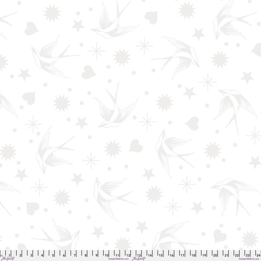 Tula Pink Fairy Flakes XL Snowfall 108" Cotton Sateen Wide Backing Fabric
