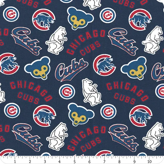 Chicago Cubs MLB Flat Cotton Fabric by Fabric Traditions