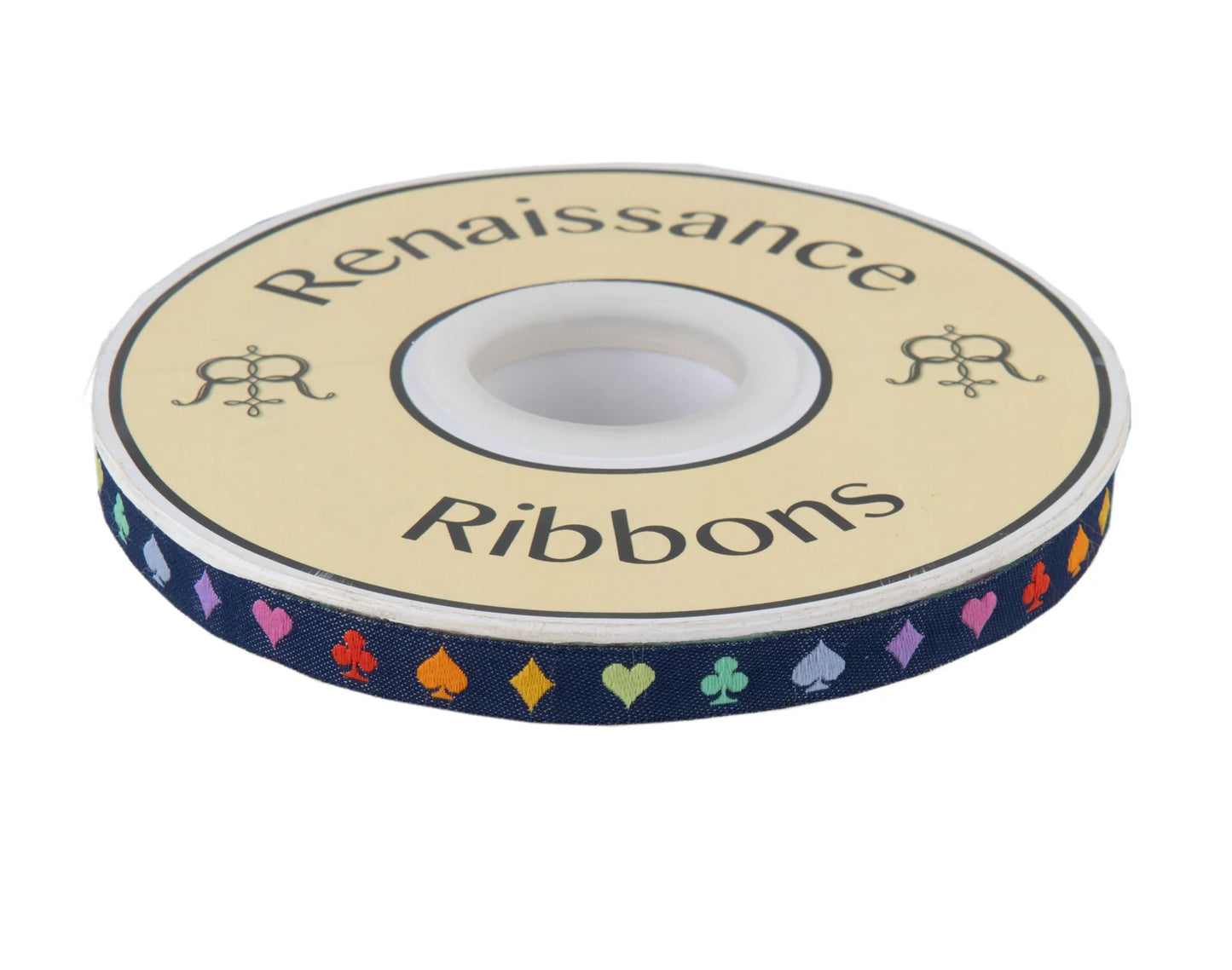 Tula Pink Daydream Suited and Booted Navy - 3/8" Ribbon - Sold by the yard