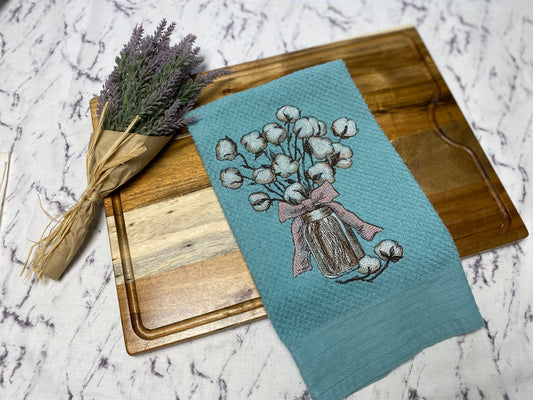 Charming Cotton Bouquet Cotton Dish Towel - 18 X 28