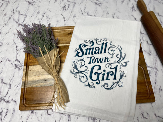 Small Town Girl Cotton Dish Towel - 28 X 28