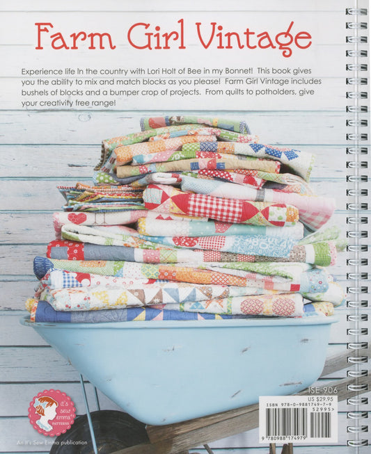 Farm Girl Vintage Quilt Pattern Book by Lori Holt - 45 Sampler Blocks