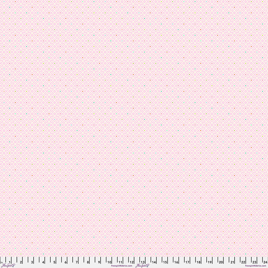 Tula Pink Moon Garden Baby Geo in Dawn Cotton Quilting Fabric by the Half Yard
