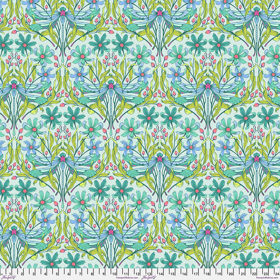 Tula Pink Moon Garden Dragon Your Feet in Dawn Cotton Quilting Fabric by the Half Yard
