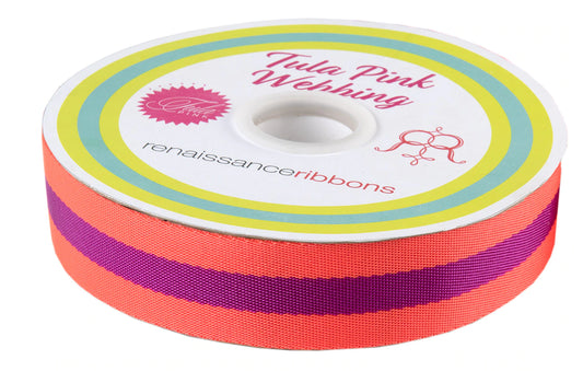 Watermelon and Plum - 1.5"-Tula Pink Webbing by the yard