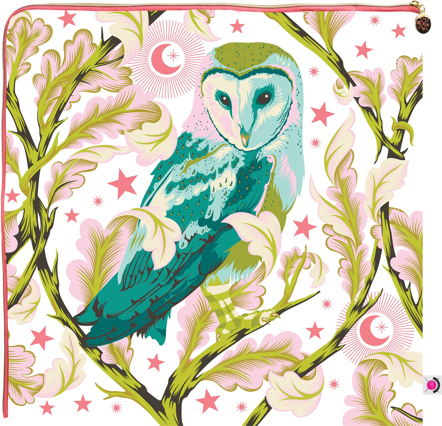 Tula Pink Night Owl XL Corner Zip Project Bag | 20" x 20"