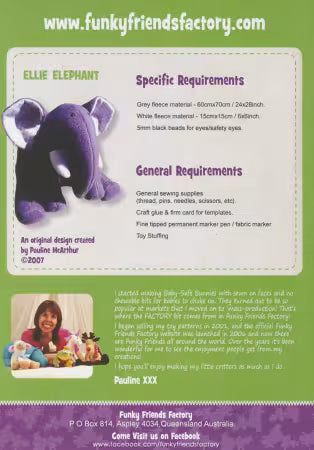Funky Friends Ellie Elephant Sewing Pattern
