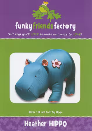 Heather Hippo Soft Toy Sewing Pattern FF4095 by Funky Friends Factory