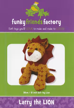 Larry Lion Soft Toy Sewing Pattern FF4279 by Funky Friends Factory