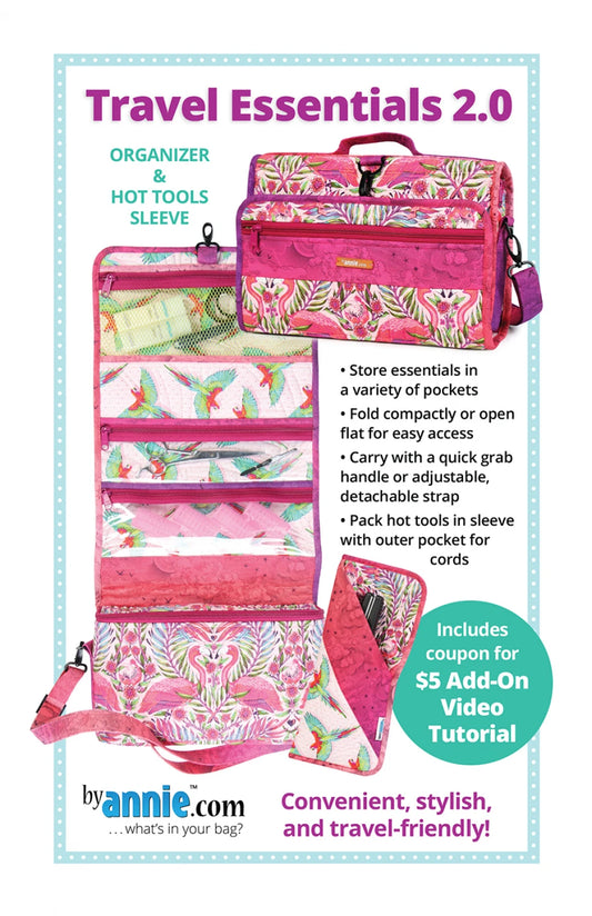 Travel Essentials 2.0 Organizer & Hot Tools Sleeve Pattern by ByAnnie | PBA201-2