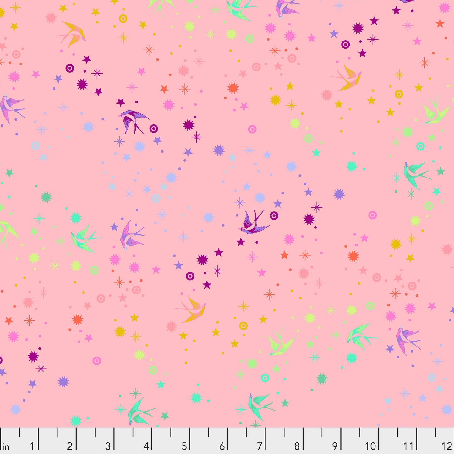 Tula Pink Fairy Dust Blush True Colors Cotton Quilting Fabric by the Half Yard