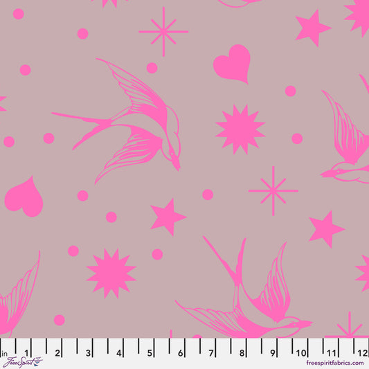 Tula Pink Neon Fairy Flakes Cosmic Neon True Colors Cotton Quilting Fabric by the Half Yard