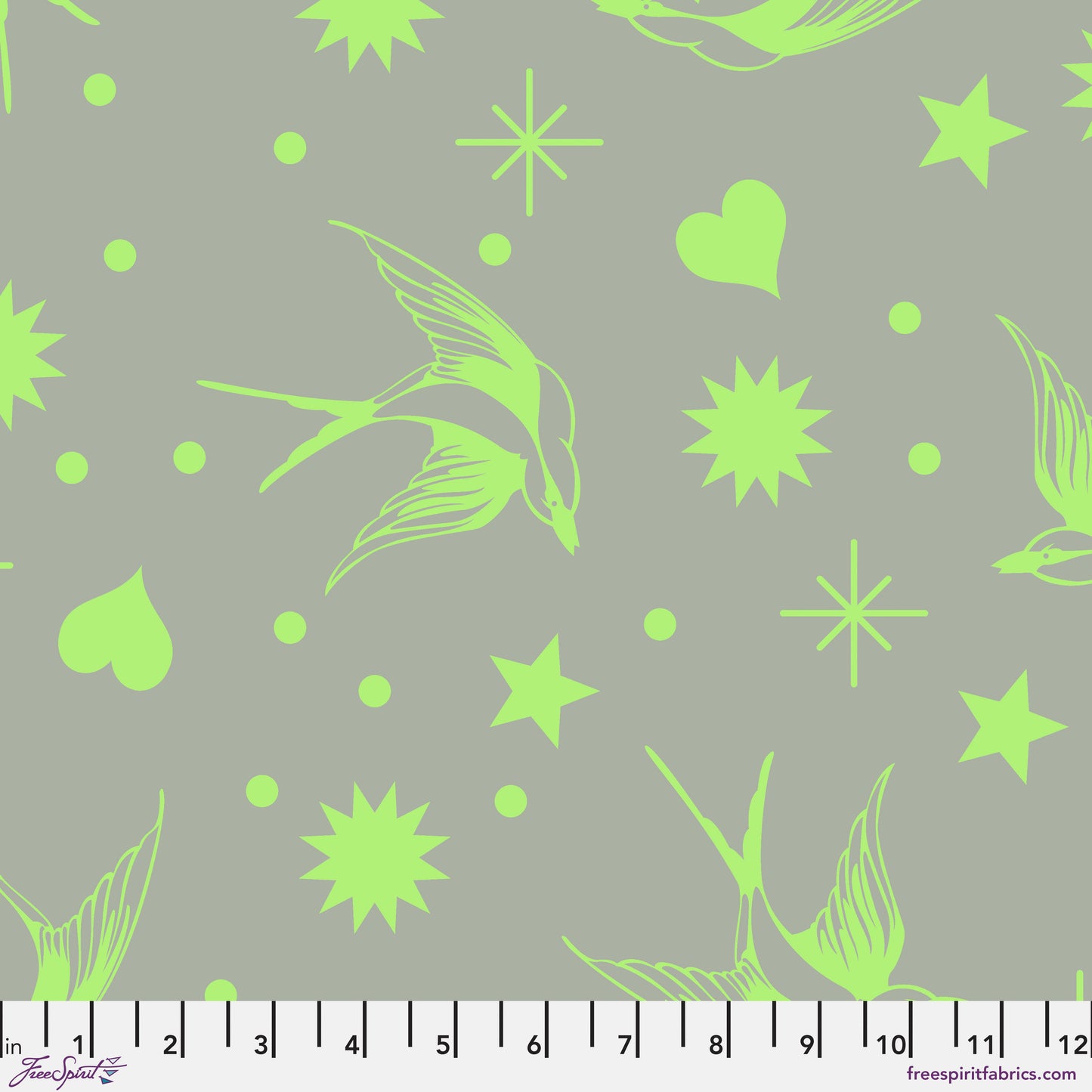 Tula Pink Neon Fairy Flakes Karma Neon True Colors Cotton Quilting Fabric by the Half Yard
