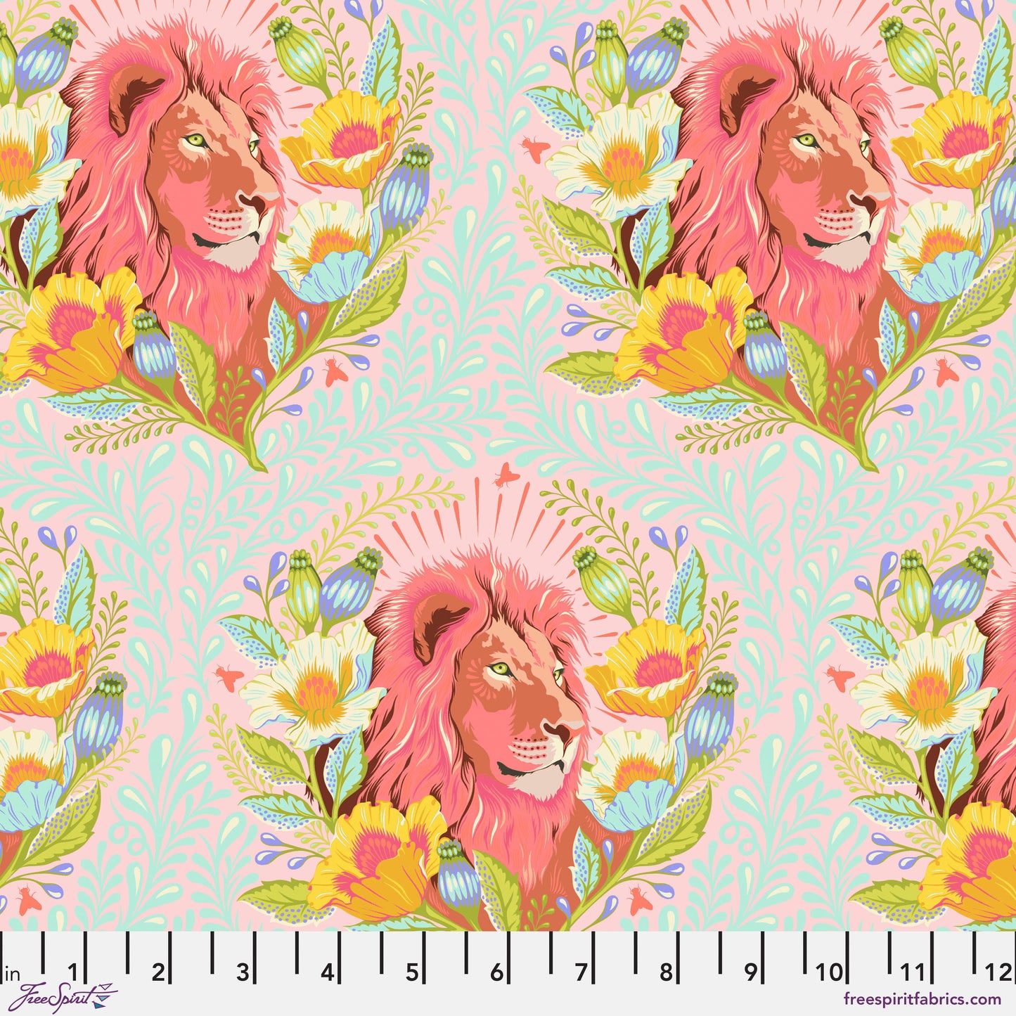 Tula Pink Everglow Good Hair Day in Lunar Cotton Quilting Fabric by the Half Yard