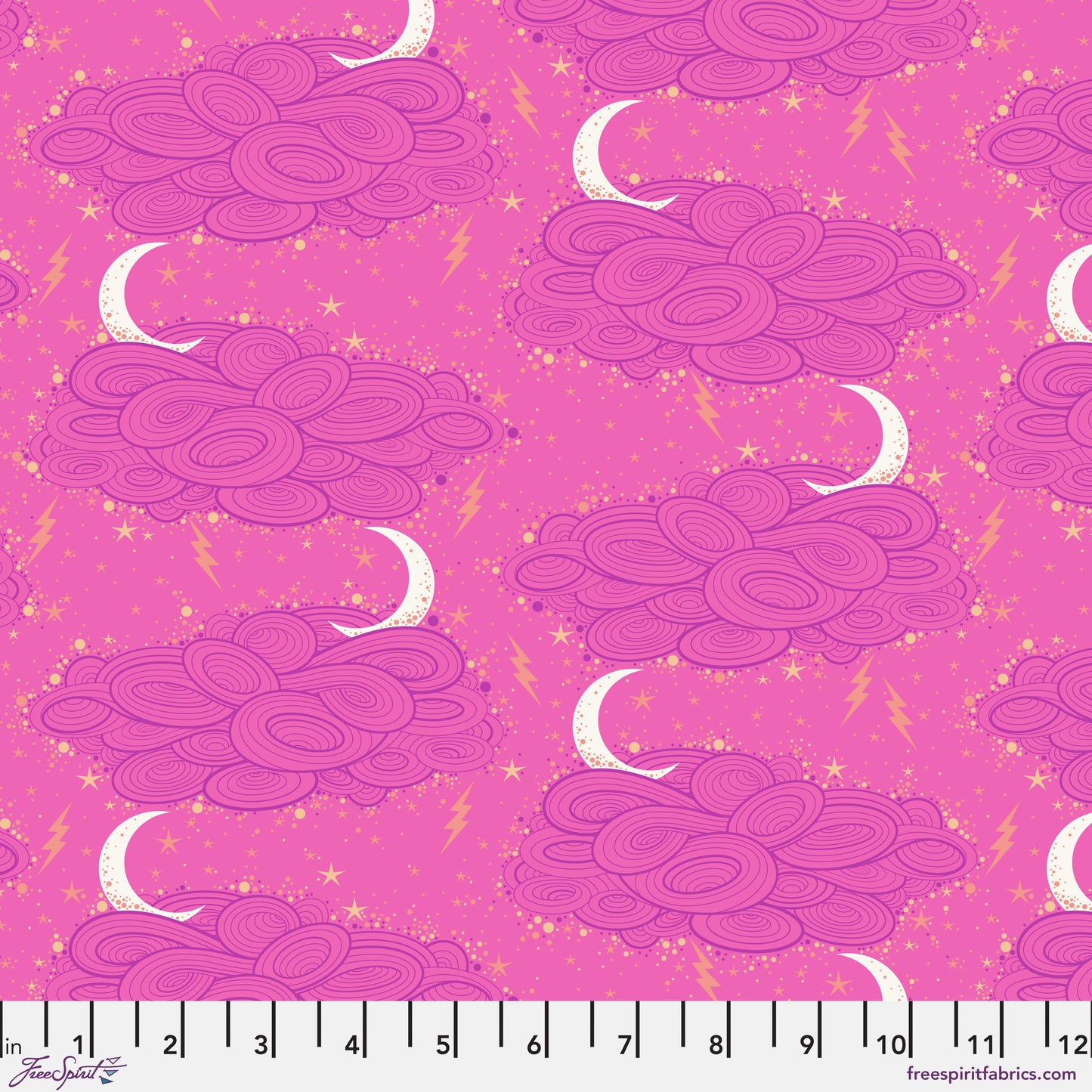 Tula Pink Nightshade Déjà Vu Storm Clouds Oleander Cotton Quilting Fabric by the Half Yard