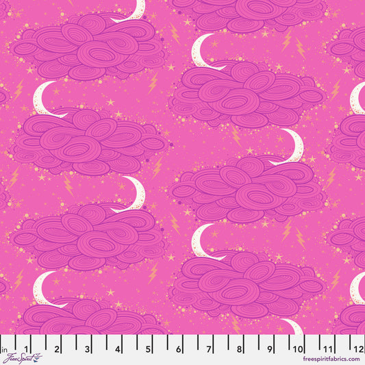 Tula Pink Nightshade Déjà Vu Storm Clouds Oleander Cotton Quilting Fabric by the Half Yard
