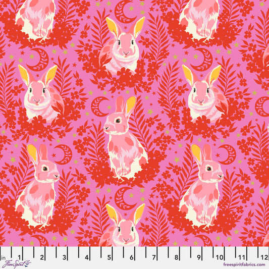 Tula Pink Besties Hop to It in Blossom Cotton Quilting Fabric by the Half Yard