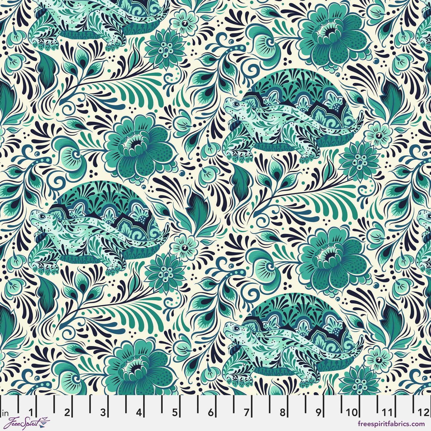 Tula Pink Besties No Rush in Bluebell Cotton Quilting Fabric by the Half Yard