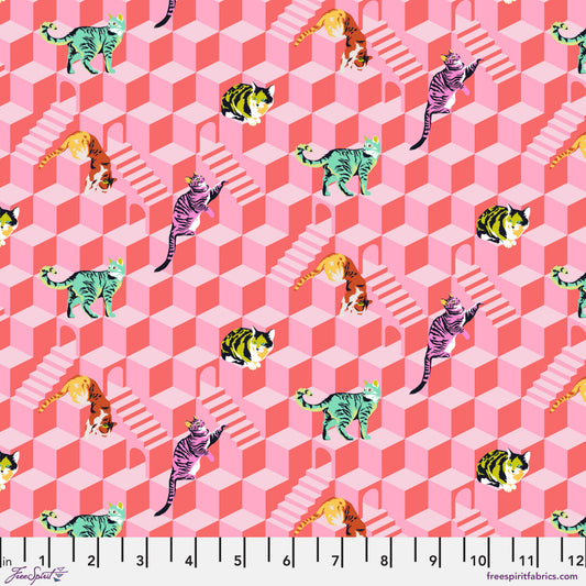 Tula Pink Besties Sitting Pretty in Blossom Cotton Quilting Fabric by the Half Yard