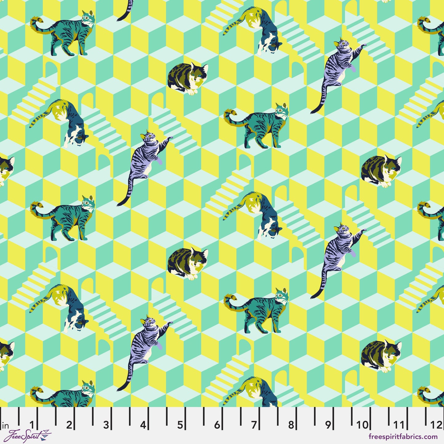 Tula Pink Besties Sitting Pretty in Meadow Cotton Quilting Fabric by the Half Yard