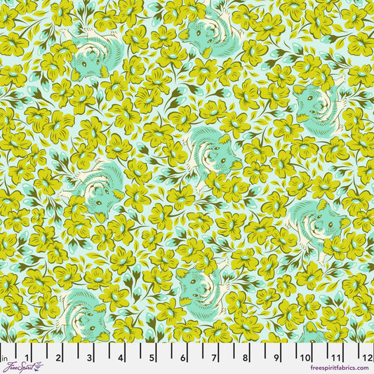 Tula Pink Besties Chubby Cheeks in Clover Cotton Quilting Fabric by the Half Yard