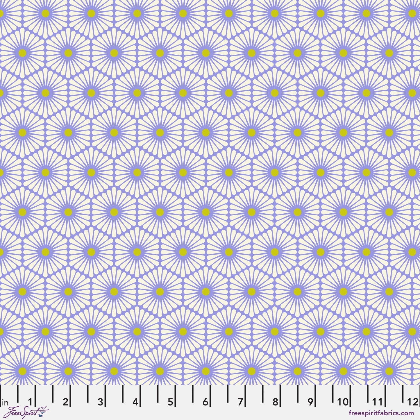Tula Pink Besties Daisy Chain in Bluebell Cotton Quilting Fabric by the Half Yard