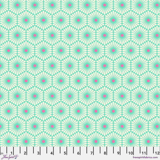 Tula Pink Besties Daisy Chain in Meadow Cotton Quilting Fabric by the Half Yard