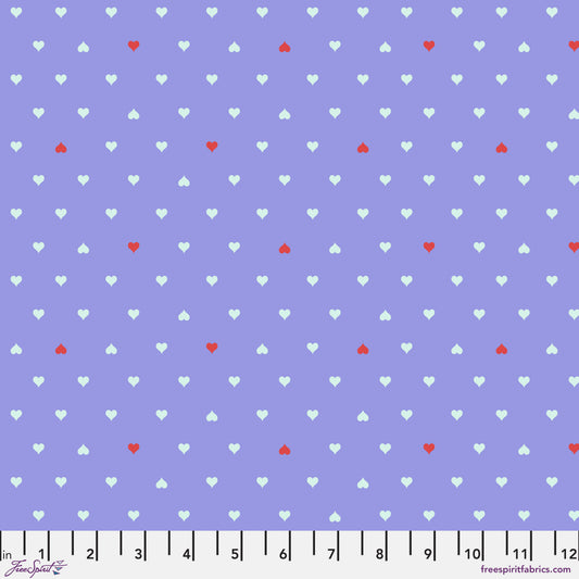 Tula Pink Besties Unconditional Love in Bluebell Cotton Quilting Fabric by the Half Yard