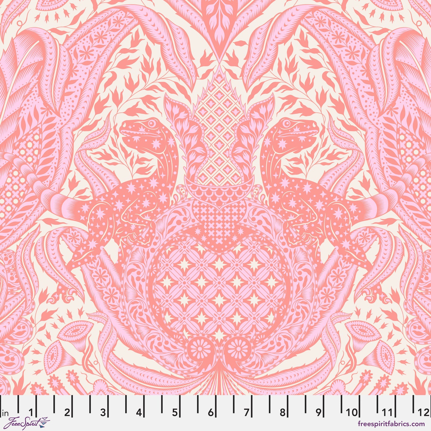 Tula Pink Roar Gift Rapt in Blush Cotton Quilting Fabric by the Half Yard