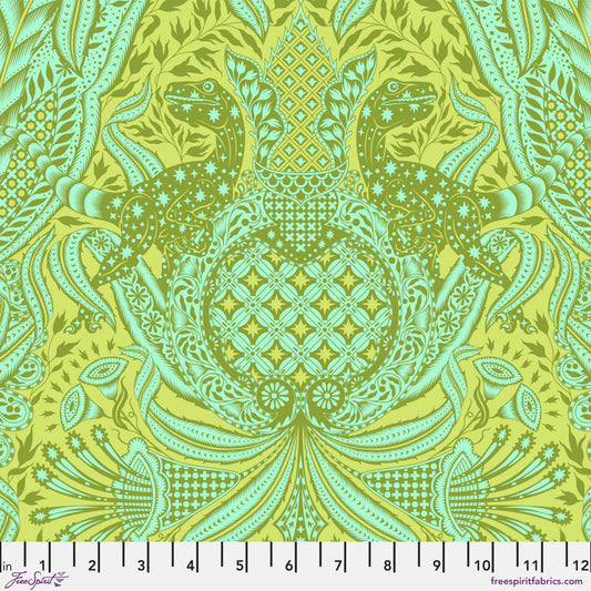 Tula Pink Roar Gift Rapt in Lime Cotton Quilting Fabric by the Half Yard