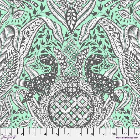 Tula Pink Roar Gift Rapt in Mint Cotton Quilting Fabric by the Half Yard