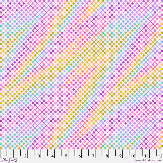 Tula Pink Roar Northern Lights in Blush Cotton Quilting Fabric by the Half Yard