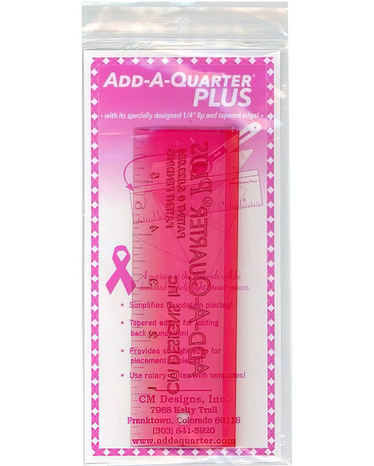 Add A-Quarter Ruler 6in Plus Pink