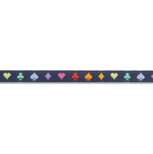 Tula Pink Daydream Suited and Booted Navy - 3/8" Ribbon - Sold by the yard