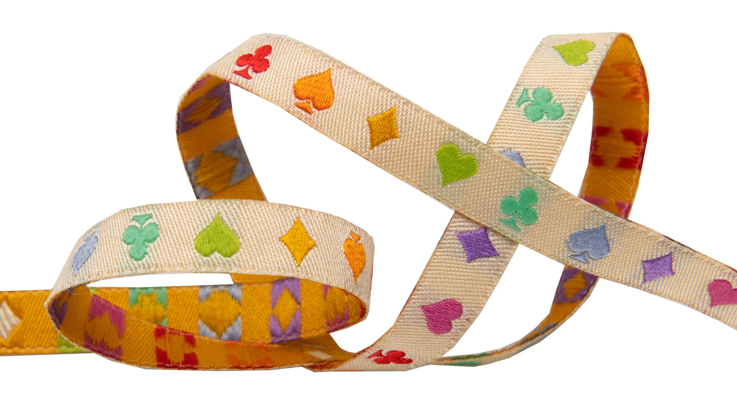 Tula Pink Wonder Suited and Booted Ecru - 3/8" Ribbon - Sold by the yard