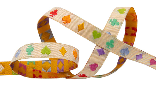 Tula Pink Wonder Suited and Booted Ecru - 3/8" Ribbon - Sold by the yard