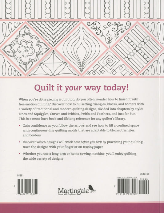 180 Doodle Quilting Designs - Free Motion Quilting Patterns Book by Karen Burns