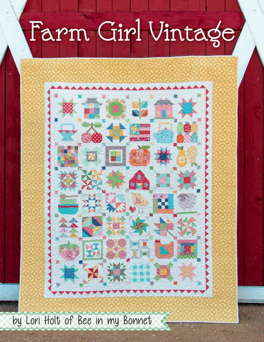 Farm Girl Vintage Quilt Pattern Book by Lori Holt - 45 Sampler Blocks