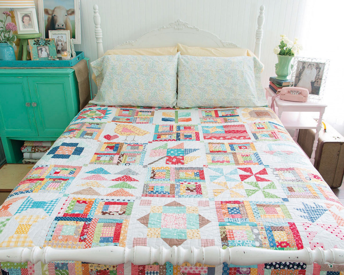 Farm Girl Vintage Quilt Pattern Book by Lori Holt - 45 Sampler Blocks