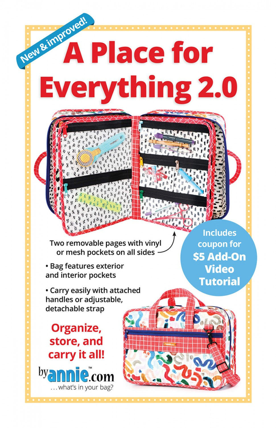 By Annie A Place for Everything 2.0 Organizer Bag Pattern | PBA207-2