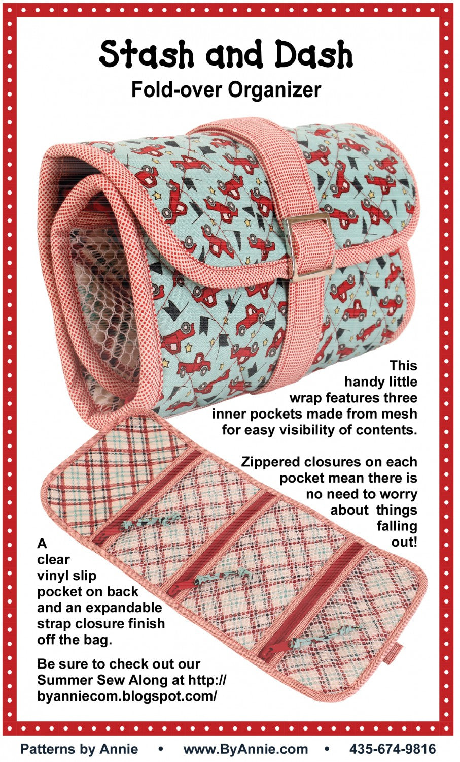 By Annie Stash and Dash Fold-Over Organizer Pattern | PBA245